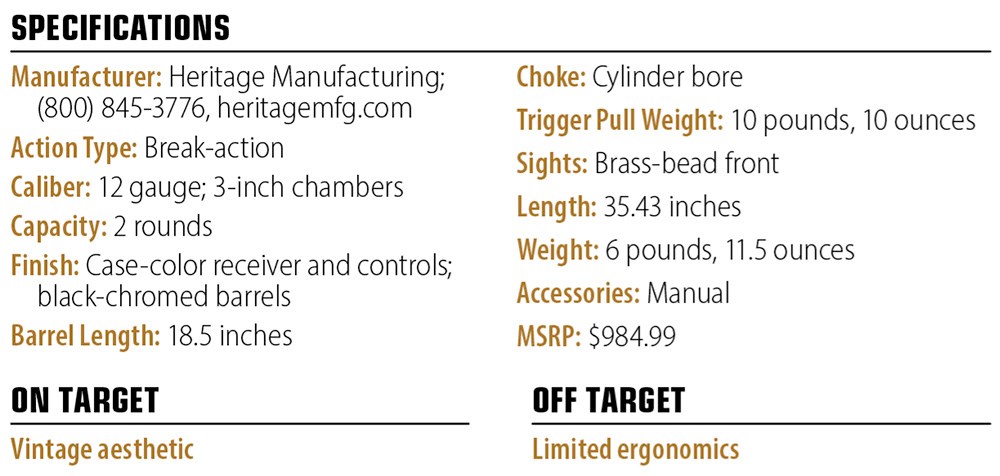 Heritage Manufacturing Coachwhip specs