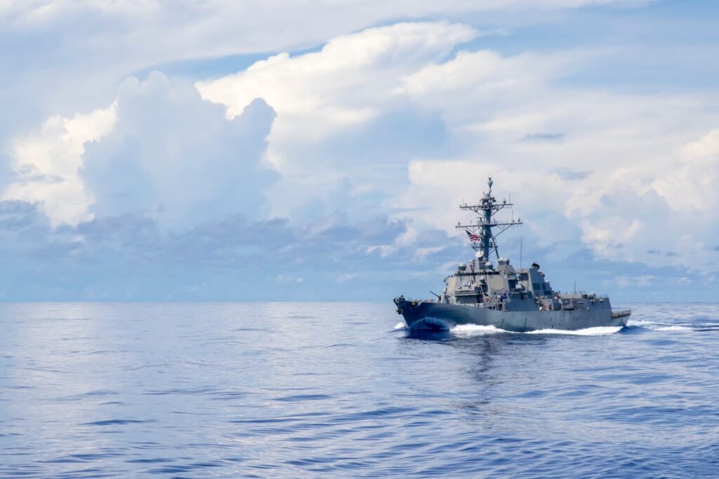 US Navy destroyer intercepts Iranian-flagged vessel trying to skirt blockade