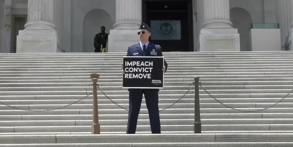 Air Force major restricted to DC base, under investigation after uniformed protest