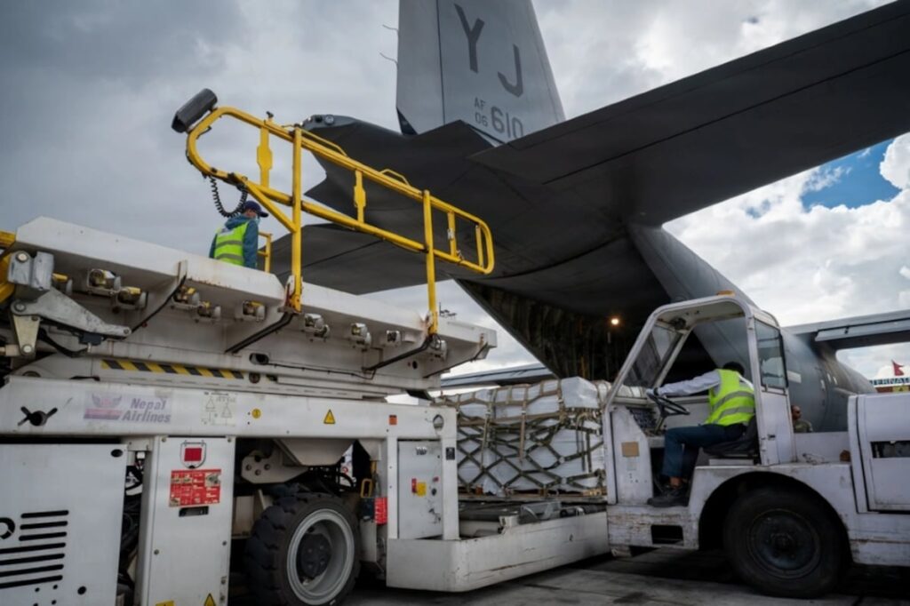Air Force uses C-130Js to deliver relief supplies, equipment to Nepal after flash floods Air Force uses C-130Js to deliver relief supplies, equipment to Nepal after flash floods